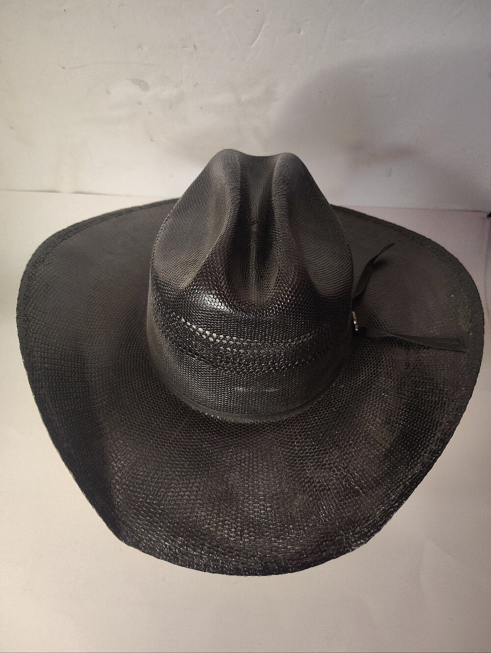 Justin Black Straw Cowboy Hat Size 59 (7 3/8) by Milano Hat Co 20X